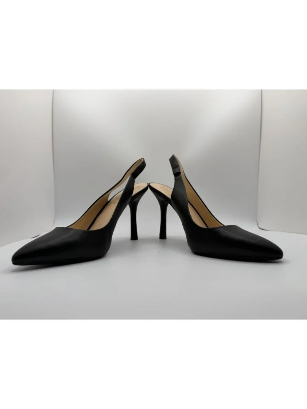 Jessica Simpson Hamya Classic Slingback Pumps Black Leather Women Size 9.5M